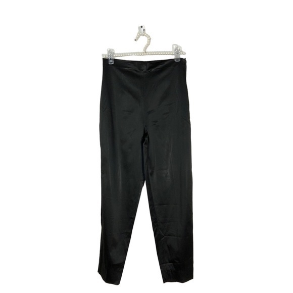 Vintage Pants - Italian Vintage Oppio black satin stretchy slit sides pants‎ IT 44, US 10